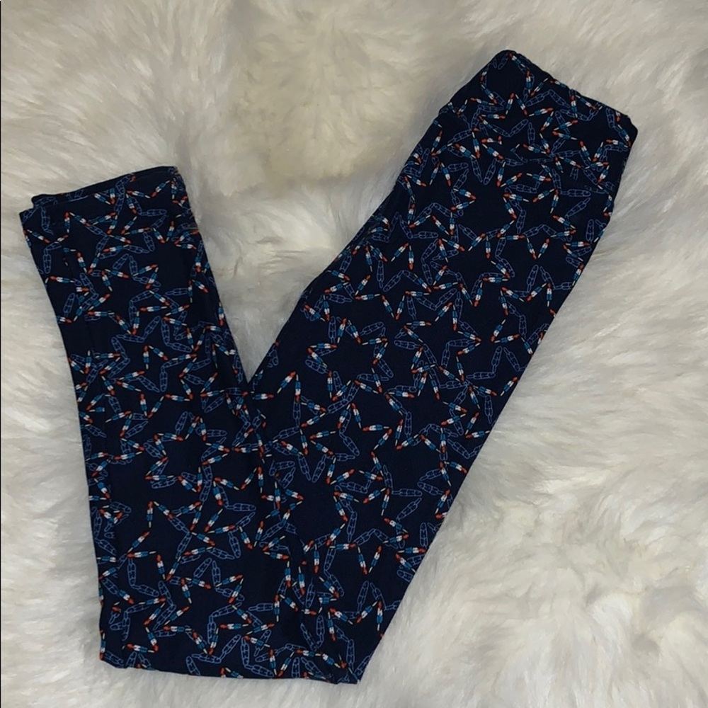 LuLaRoe star/popsicle leggings Sz L/XL